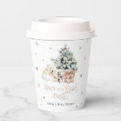 ホッキョクグマ冬の赤モダンちゃんシャワー 紙コップ (裏面)