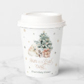 ホッキョクグマ冬の赤モダンちゃんシャワー 紙コップ (正面)