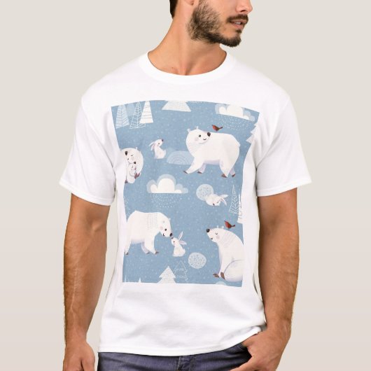 ホッキョクグマ冬ヴィンテージ Tシャツ (正面)