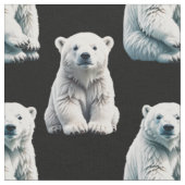 ホッキョクグマ動物パターンデザイン ファブリック (クローズアップ)