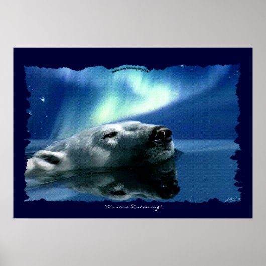 ホッキョクグマ北極野生動物アートポスター ポスター (正面)