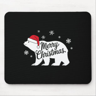 ホッキョクグマ好きな人へのクリスマス プレゼント サンタ帽子 しろくま マウスパッド