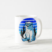 ホッキョクグマ好きのためのクールサングラス ポロ コーヒーマグカップ (正面右)