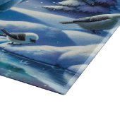 ホッキョクグマ家族の雪の絵を描シーン カッティングボード (角)