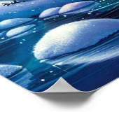 ホッキョクグマ家族の雪の絵を描シーン ポスター (角)