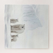 ホッキョクグマ家族オンアイス ジグソーパズル (横)