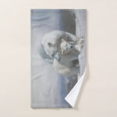 ホッキョクグマ家族バスタオル バスタオルセット (ハンドタオル)