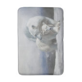 ホッキョクグマ家族風呂マット バスマット (正面縦)