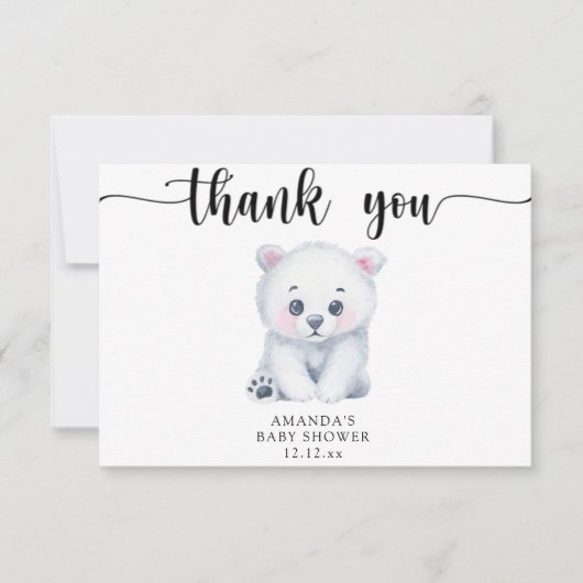 ホッキョクグマ感謝してい- you サンキューカード (正面)
