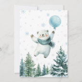 ホッキョクグマ我々は冬の赤ちゃんシャワーを待つことができる 招待状 (裏面)