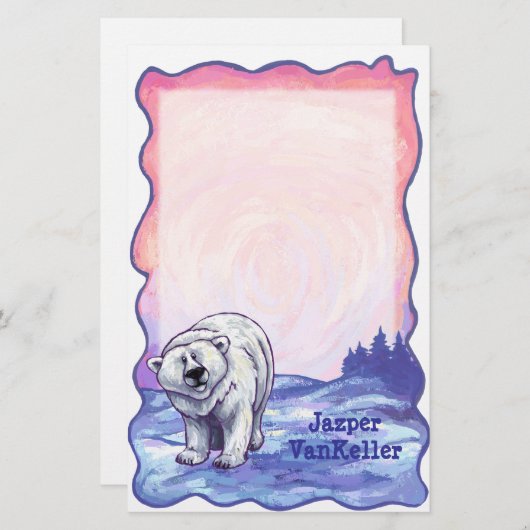 ホッキョクグマ文房具 便箋 (正面/裏面)