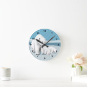 ホッキョクグマ時計 ラウンド壁時計 (ホーム)