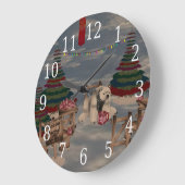 ホッキョクグマ時計 ラージ壁時計 (傾斜)