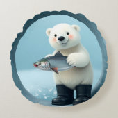 ホッキョクグマ枕クッション ラウンドクッション (正面)