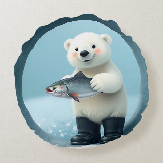 ホッキョクグマ枕クッション ラウンドクッション (裏面)