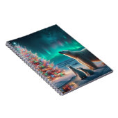 ホッキョクグマ母カブクリスマスツリーオーロラボレアリス ノートブック (右側)