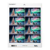 ホッキョクグマ母カブクリスマスツリーオーロラボレアリス ラベル (フルシート)