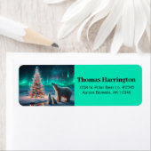 ホッキョクグマ母カブクリスマスツリーオーロラボレアリス ラベル (インサイチュ)