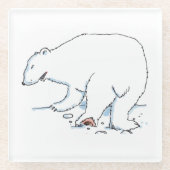 ホッキョクグマ澄んガラスコースター ガラスコースター (正面)