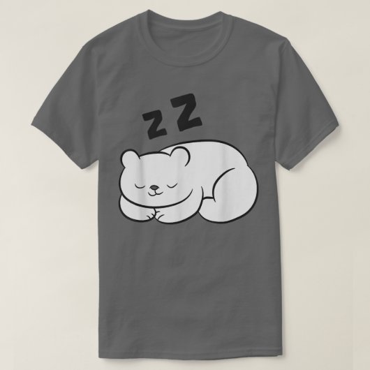 ホッキョクグマ眠る疲れた北極氷熊 Tシャツ (デザイン正面)