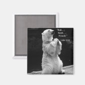 ホッキョクグマ祈の頼マグン，シーク，ノック マグネット (正面/裏面)