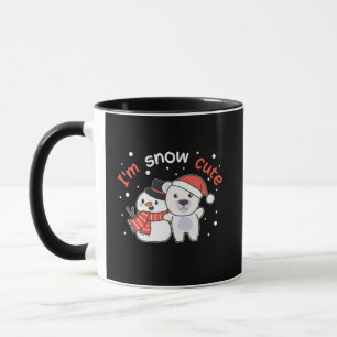 ホッキョクグマ私は雪かわいい雪だるま雪パン マグカップ