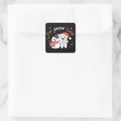 ホッキョクグマ私は雪かわいい雪だるま雪プンスクエアS スクエアシール (バッグ)