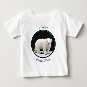 ホッキョクグマ絵画のキューブ – Oiginal Wildlife Art ベビーTシャツ