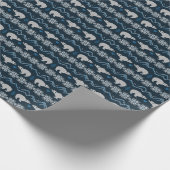 ホッキョクグマ編み冬の模様 ラッピングペーパー (角)