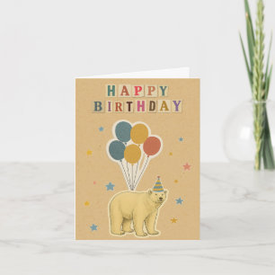 ホッキョクグマ誕生日カード – 北極動物 カード