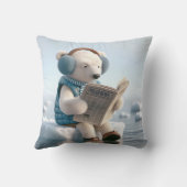 ホッキョクグマ読の新聞 クッション (裏面)