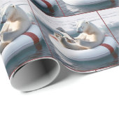 ホッキョクグマ読の新聞 ラッピングペーパー (ロールコーナー)