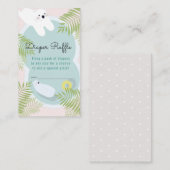 ホッキョクグマ赤ちゃんシャワーおむつラッフルチケット エンクロージャーカード (正面/裏面)