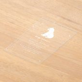 ホッキョクグマ赤ちゃんシャワー冬スノーニュートラル アクリル招待状 (レイダウン)