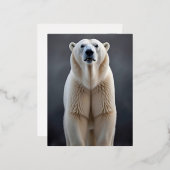 ホッキョクグマ野生生物威厳のある自然壁紙 箔シーズンポストカード (正面/裏面)