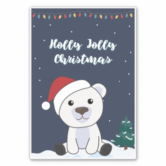 ホッキョクグマ雪の冬の動物ホッキョクスティ シール (正面)