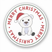 ホッキョクグマ雪の冬の動物ホッキョクスティ シール (正面)