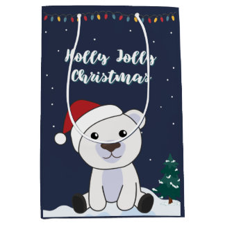 ホッキョクグマ雪の冬の動物ホッキョクメッド ミディアムペーパーバッグ