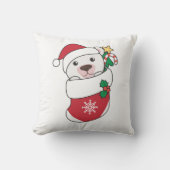 ホッキョクグマ雪の冬の動物ポーラ クッション (正面)