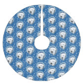 ホッキョクグマ雪アールヌーボー ブラッシュドポリエステルツリースカート (正面)