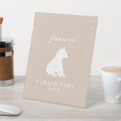 ホッキョクグマ雪ガール赤ちゃんシャワー親愛 台座サイン (インサイチュ)