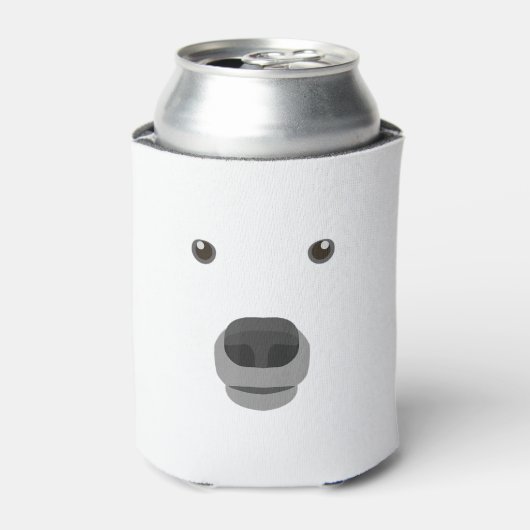 ホッキョクグマ顔の衣装カーニバルファンシーの子供。 缶クーラー (缶正面)