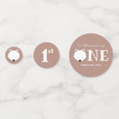 ホッキョクグマ1匹のかわいいアニマルファースト誕生日 コンフェッティ (裏面)