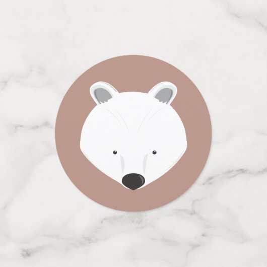 ホッキョクグマ1匹のかわいいアニマルファースト誕生日 コンフェッティ (スモール正面)