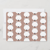 ホッキョクグマ1匹のかわいいアニマルファースト誕生日 招待状 (裏面)