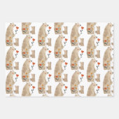 ホッキョクグマ、かわいい柄の母の日 ラッピングペーパーシート (正面)