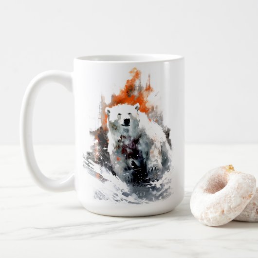 ホッキョクグマ アメリカの野生動物 コーヒーマグカップ (ドーナツ)