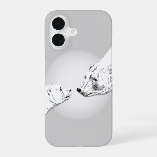 ホッキョクグマ アート iPhone カバー 熊 アート iPhone カバー (裏面)