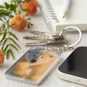 ホッキョクグマ、ウルソマリティムス、氷上のホッキグマ キーホルダー (正面右)