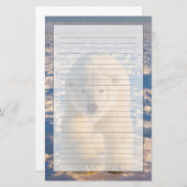 ホッキョクグマ、ウルソマリティムス、氷上のホッキグマ 便箋 (正面/裏面)